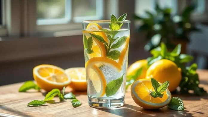 Água Aromatizada com Limão e Hortelã: Bebida Funcional para Hidratar e Purificar