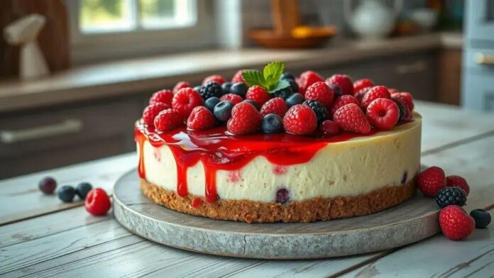 Cheesecake Fitness de Frutas Vermelhas: Receita Low Carb e Sem Açúcar Cheesecake Fitness de Frutas Vermelhas: Receita Low Carb e Sem Açúcar