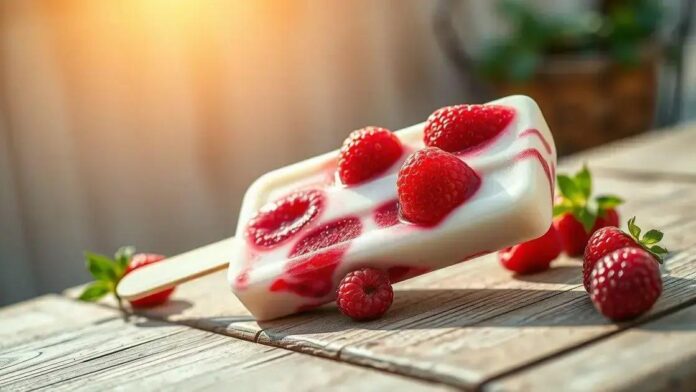 Como Fazer Picolé Fitness de Iogurte Natural com Frutas Vermelhas