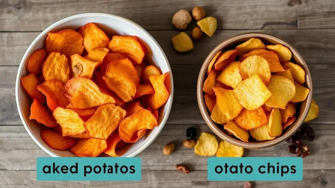Comparação entre chips de batata doce e outros snacks Comparação entre chips de batata doce e outros snacks