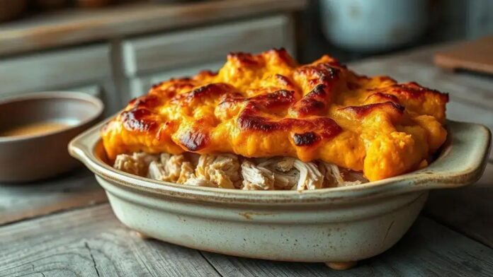 Escondidinho de batata-doce com frango: receita fitness saborosa Escondidinho de batata-doce com frango: receita fitness saborosa