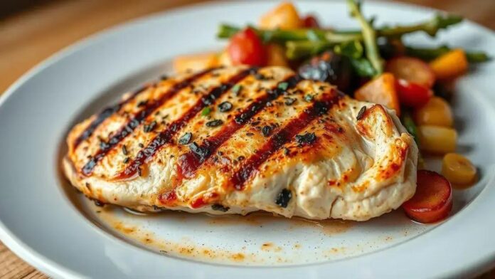 Frango grelhado com legumes: receita fitness para o almoço Frango grelhado com legumes: receita fitness para o almoço