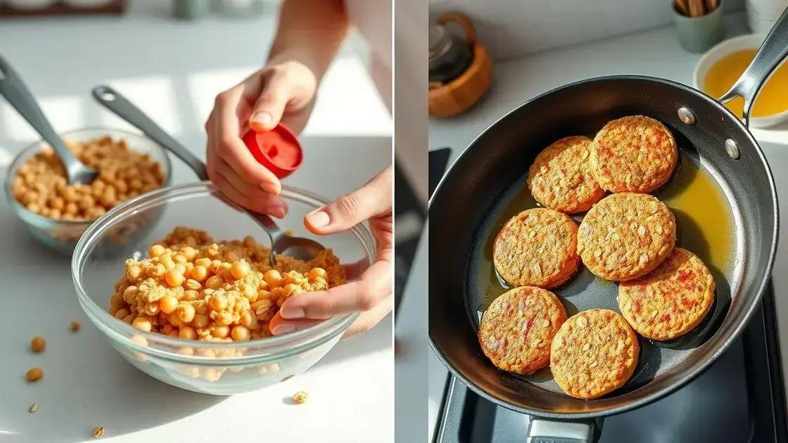 Passo a passo para preparar o hambúrguer de grão-de-bico Passo a passo para preparar o hambúrguer de grão-de-bico