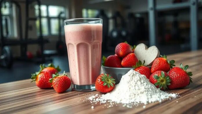 Shake Pré-Treino de Morango com Creatina: Receita Ideal para Ganho de Força