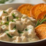 Strogonoff de Frango Cremoso com Batata-Doce Rústica