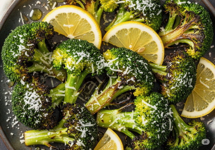 Brócolis Assado Crocante com Limão e Parmesão O Acompanhamento Perfeito!