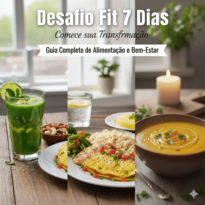 Desafio Fit 7 Dias - Dia 1 Comece com Energia Desintoxique e Desinche com Alimentação Leve Desafio Fit 7 Dias - Dia 1 Comece com Energia Desintoxique e Desinche com Alimentação Leve